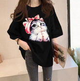 Baggy Black Womens Tee for a Relaxed Look - 19bay